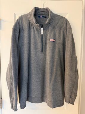 Vineyard Vines Men's Heather Gray Half-Zip Sweater